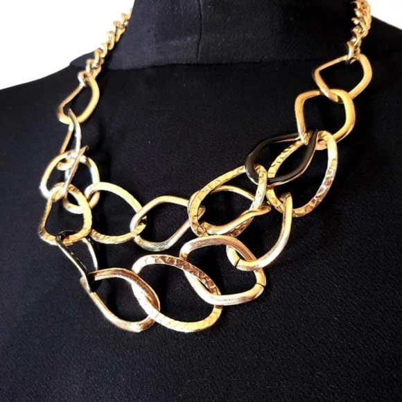 Jewelry - Organic Gold Tone Link Double Strand Necklace